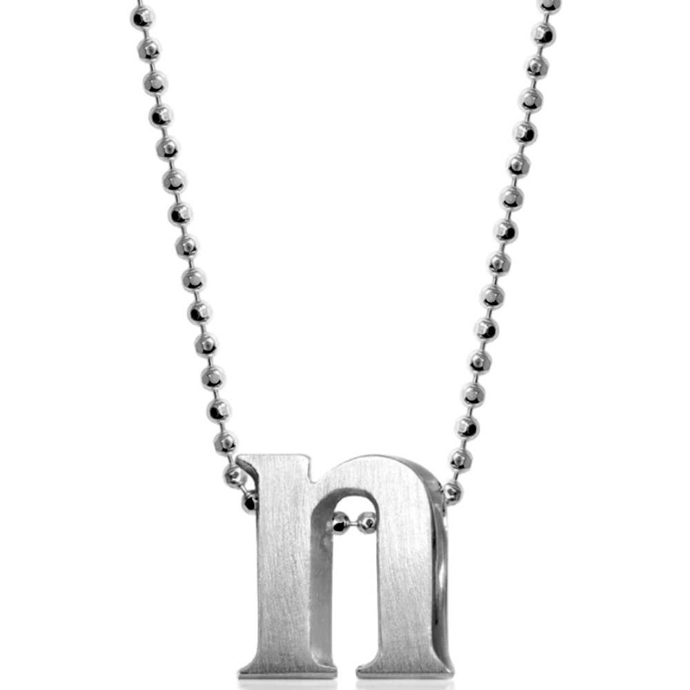 Alex Woo Sterling Silver Little Letter ‘N’ charm and 16”sterling silver …